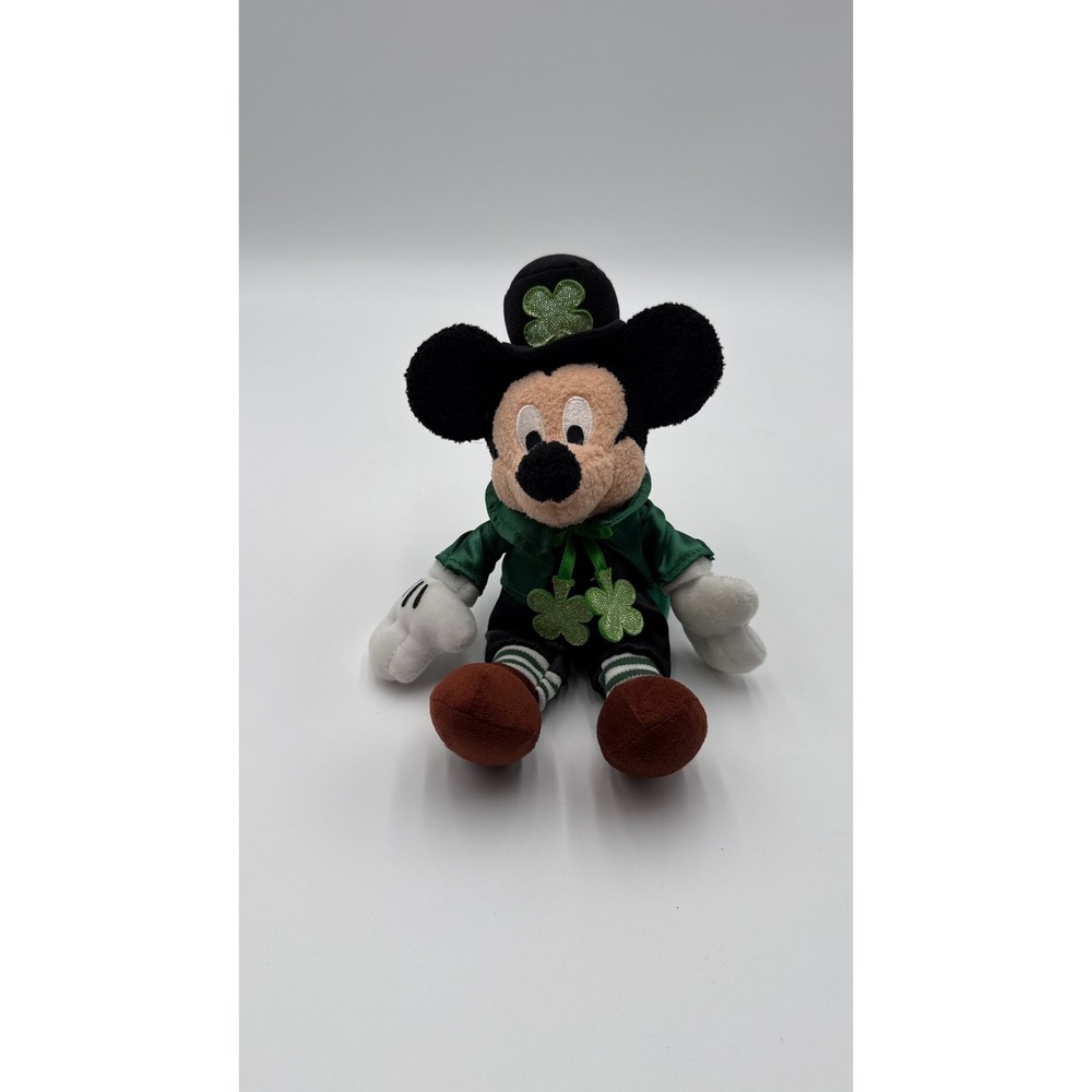 Disney Mickey Mouse St Patricks Day Leprechaun Plush Green Shamrock 11 Inch